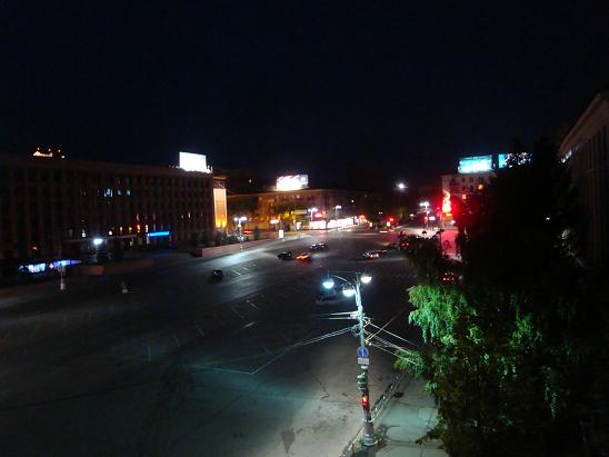Центральная площадь Перми из окна номера