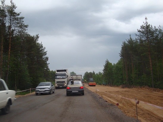Ремонт дороги по пути в Старую Ладогу